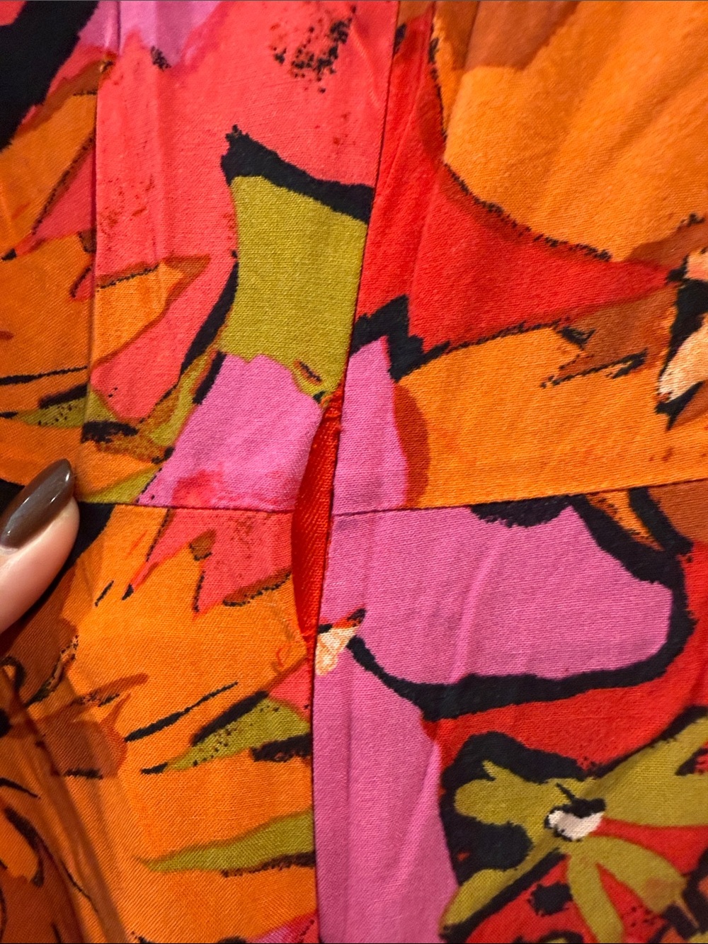 MSK Bold Floral romper in Red, Pink & Orange - Picture 3 of 3